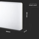 25W(2500Lm) V-TAC SAMSUNG LED plafons, kvadrāta, balts, IP44, IK08, auksti balta gaisma 6500K