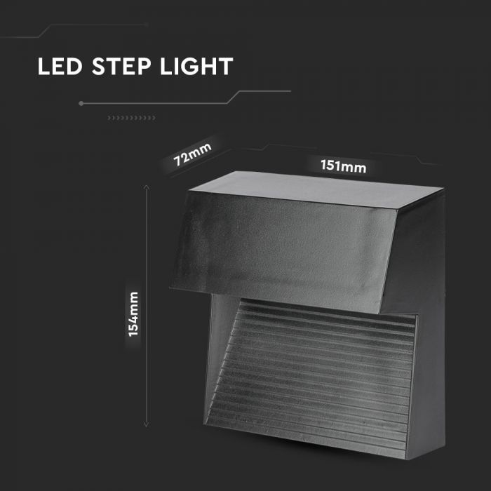 3W(210Lm) LED Stair light, square, V-TAC, IP65, neutral white light 4000K