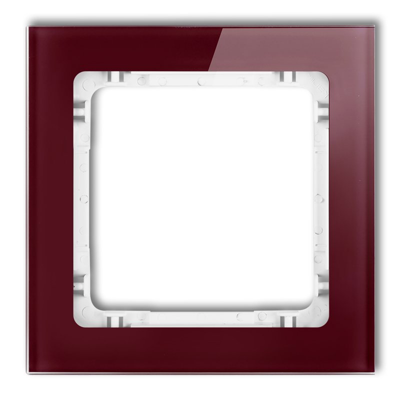 1-length universal frame - glass effect (frame: burgundy; back: white)