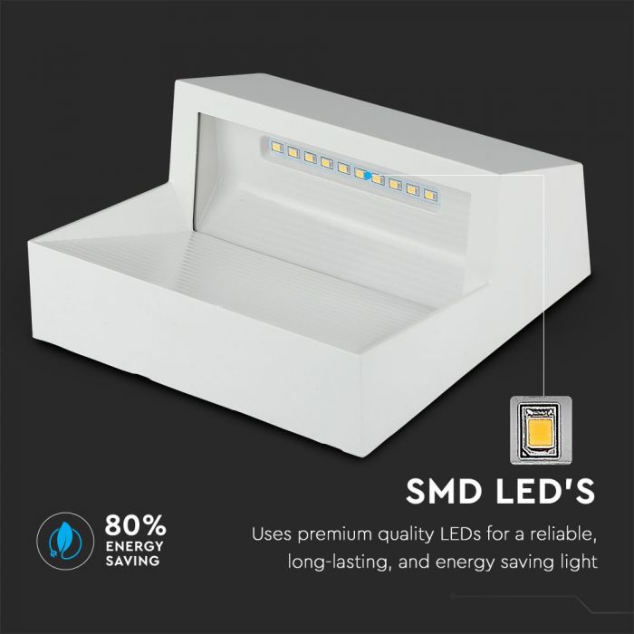 3W(210Lm) LED Kāpņu gaismeklis, kvadrāta, V-TAC, IP65, neitrāli balta gaisma 4000K