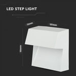 3W(210Lm) LED Kāpņu gaismeklis, kvadrāta, V-TAC, IP65, neitrāli balta gaisma 4000K