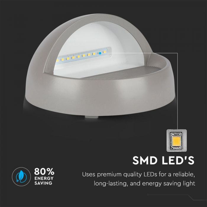 3W(210Lm) LED Stair light, round, V-TAC, IP65, warm white light 3000K