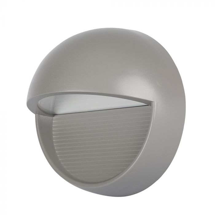 3W(210Lm) LED Kāpņu gaismeklis, apaļš, V-TAC, IP65, neitrāli balta gaisma 4000K