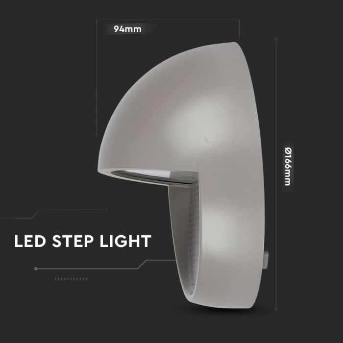 3W(210Lm) LED Stair light, round, V-TAC, IP65, neutral white light 4000K