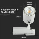 Sample sale_45W(3000Lm) LED COB track spotlight, variable light temperature 2800K/4000K/6000K, dimmable, IP20, V-TAC