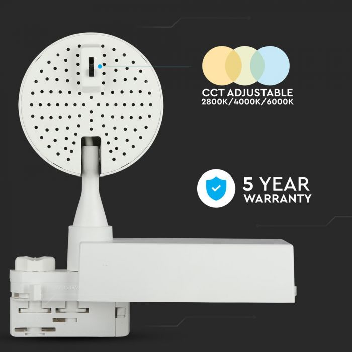 Sample sale_45W(3000Lm) LED COB track spotlight, variable light temperature 2800K/4000K/6000K, dimmable, IP20, V-TAC