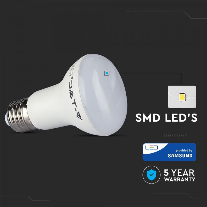 E27 8W(570Lm) светодиодная лампа, R63, V-TAC SAMSUNG PRO, гарантия 5 лет, нейтральный белый 4000K