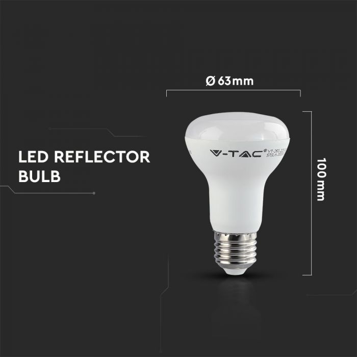 E27 8W(570Lm) светодиодная лампа, R63, V-TAC SAMSUNG PRO, гарантия 5 лет, нейтральный белый 4000K