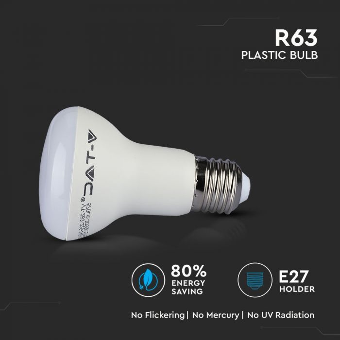 E27 8W(570Lm) LED Spuldze, R63, V-TAC SAMSUNG PRO, garantija 5 gadi, neitrāli balta gaisma 4000K