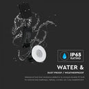 10W(850Lm) LED BLUETOOTH iebūvējams Kāpņu gaismeklis, apaļš, balts, V-TAC, IP65, 2700-6500K