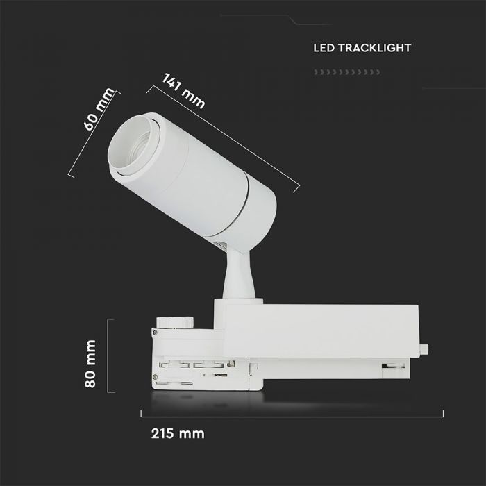 15W(650Lm) LED sliežu prožektors ar BLUETOOTH, maināma gaismas temperatūra, IP20, V-TAC