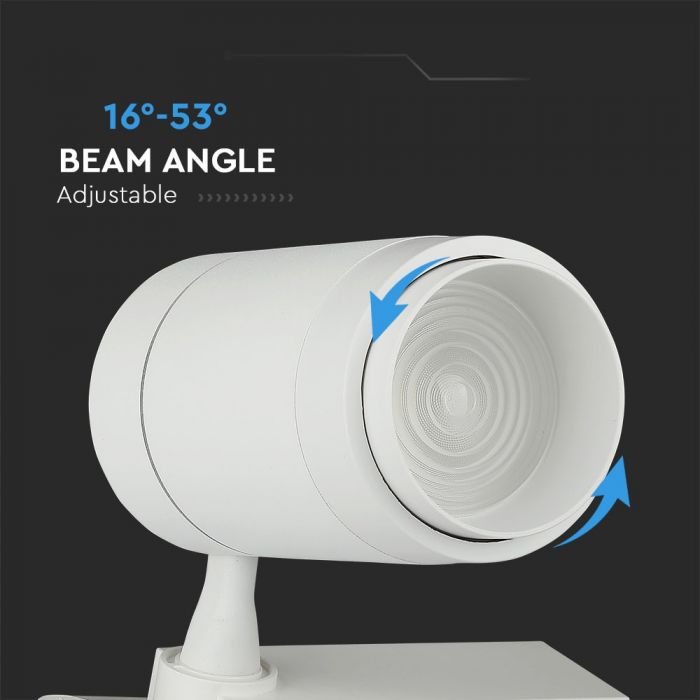 Sample sale_35W(2350Lm) LED track spotlight with BLUETOOTH, variable light temperature, IP20, V-TAC