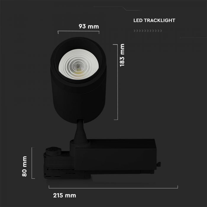 35W(2350Lm) LED track spotlight with BLUETOOTH, changeable light temperature, IP20, V-TAC