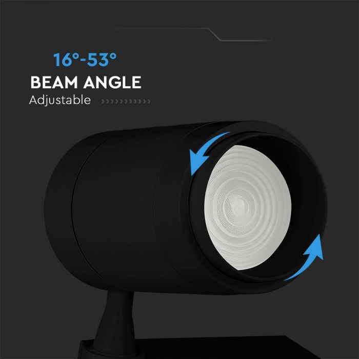 35W(2350Lm) LED track spotlight with BLUETOOTH, changeable light temperature, IP20, V-TAC
