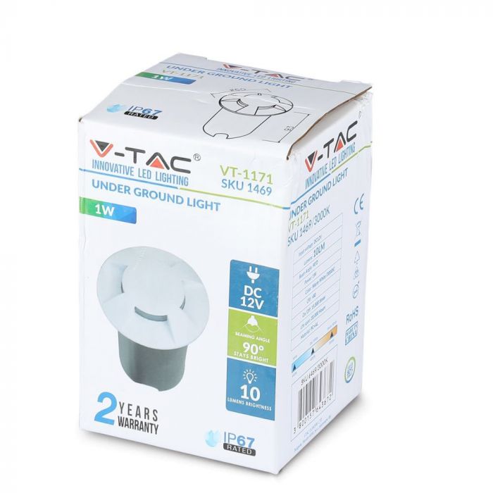 1W(10Lm) LED garden light, IP67, V-TAC, cold white light 6500K