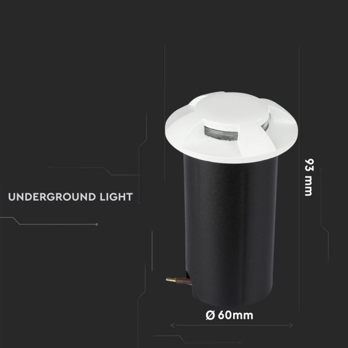 1W(10Lm) LED garden light, IP67, V-TAC, cold white light 6500K