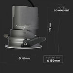 35W(2300Lm) LED griestu gaismeklis viesnīcām ar COB CREE diodi, garantija 5 gadi, IP20, CRI>95, V-TAC, silti balta gaisma 3000K