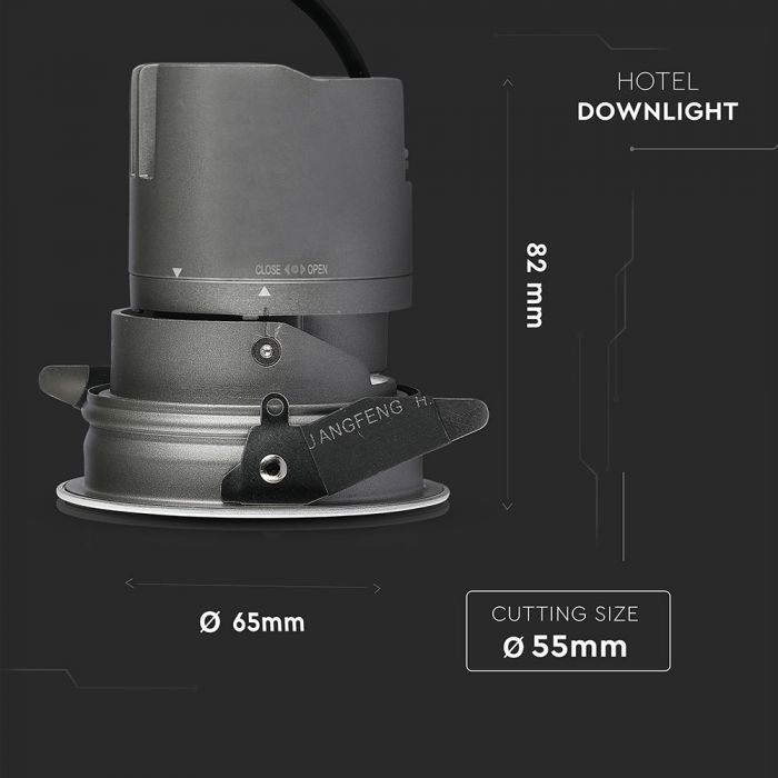 6W(400Lm) LED griestu gaismeklis viesnīcām ar COB CREE diodi, garantija 5 gadi, IP20, CRI>95, V-TAC, neitrāli balta gaisma 4000K