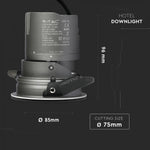 10W(650Lm) LED griestu gaismeklis viesnīcām ar COB CREE diodi, garantija 5 gadi, IP20, CRI>95, V-TAC, neitrāli balta gaisma 4000K