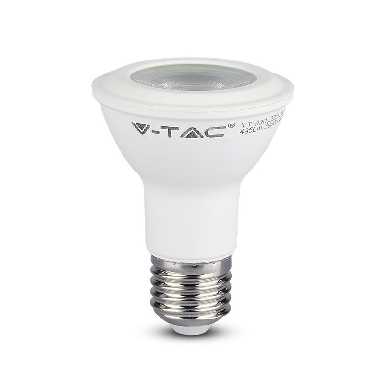 E27 7W(495Lm) LED Spuldze, PAR20, V-TAC SAMSUNG PRO, garantija 5 gadi, auksti balta gaisma 6400K