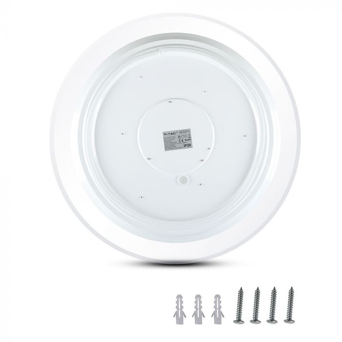 Круглый купольный светильник 60W(4200Lm) LED V-TAC SMART WIFI с пультом ДУ, IP20, белый, диммируемый, совместим с Google home и Amazon Alexa