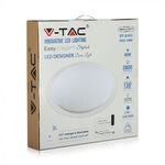 Круглый купольный светильник 60W(4200Lm) LED V-TAC SMART WIFI с пультом ДУ, IP20, белый, диммируемый, совместим с Google home и Amazon Alexa