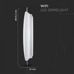 Круглый купольный светильник 60W(4200Lm) LED V-TAC SMART WIFI с пультом ДУ, IP20, белый, диммируемый, совместим с Google home и Amazon Alexa