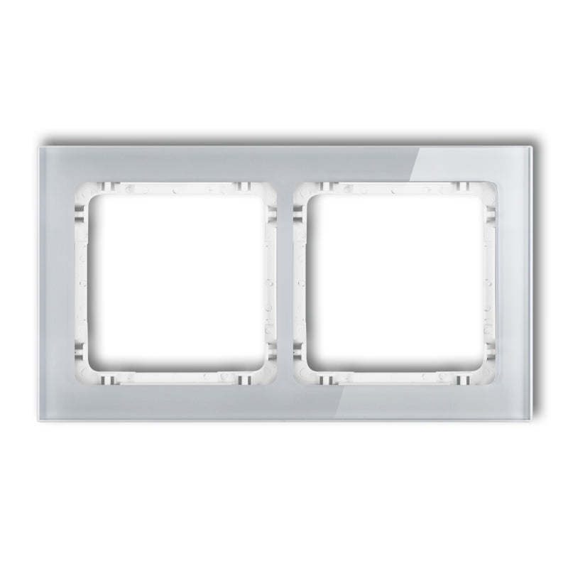Universāls 2-vietīģs rāmis - stikla efekts (rāmis: pelēks; apakšējā daļa: balta)