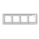 Universāls 4-vietīģs rāmis - stikla efekts (rāmis: pelēks; apakšējā daļa: balta)