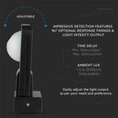 Infrared sensor, rotatable, black, adjustable time, LUX, Max 1000W LED, 360°, IP65, V-TAC