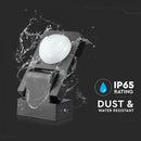 Infrared sensor, rotatable, black, adjustable time, LUX, Max 1000W LED, 360°, IP65, V-TAC