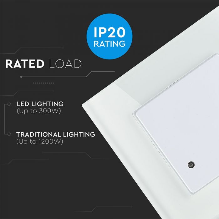 LED mikroviļņu kustības sensors, iebūvējams, balts, IP20, Max.1200W/300W LED, V-TAC