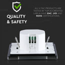 Светодиодный микроволновый датчик движения, встраиваемый, черный, IP20, макс.1200Вт/300Вт LED, V-TAC