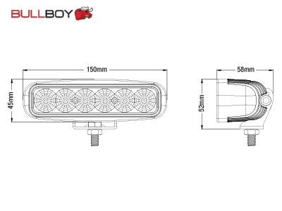 BULLBOY 18W(1440Lm) LED work light, lighting angle 60°, black, cold white light 6000K