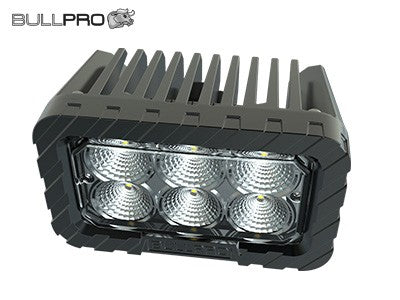BULLPRO 60W(5000Lm) LED-arbetslampa, ADR, EMC CISPR 25 klass 5, IP68, kallvitt ljus 5000K, 126/102/70 mm