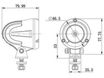 SAE 10W(900Lm) LED töövalgusti, CE, 10R, RFI/EMC, IP68, jaheda valge valgus 6000K, ⌀ 65/77 mm