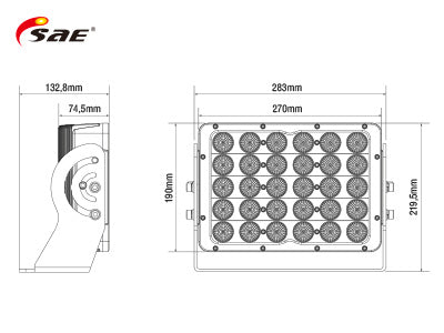 SAE 150W(15000Lm) LED darba lukturis, CE, RFI/EMC, IP68, auksti balta gaisma 6000K, ⌀ 109/45 mm