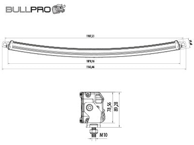 BULLPRO 400W(48000Lm) 10-30V LED work lamp panel, IP67/69K, R10, cool white light 6000K, 1070/90/60 mm