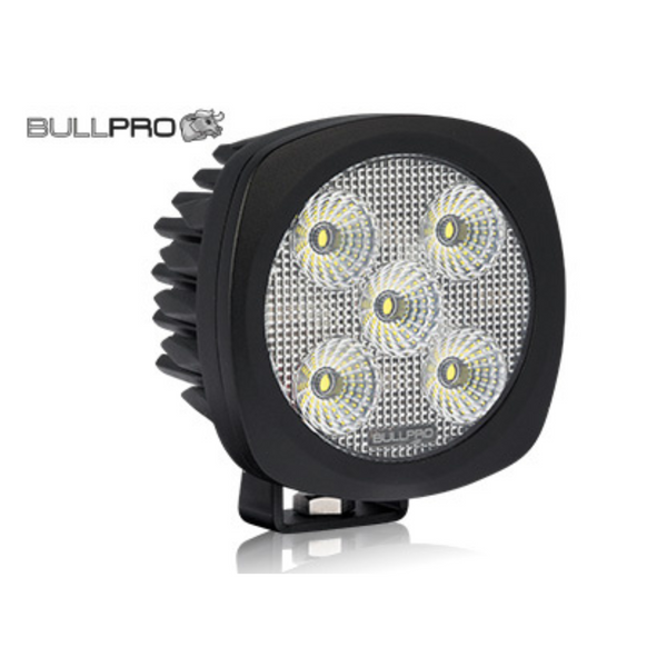 BULLPRO 100W(8210Lm) LED work light, 6.39A @ 13.7V, R10 CISPR25 class3, IP68, neutral white light 4500K, 113/113/76.4 mm
