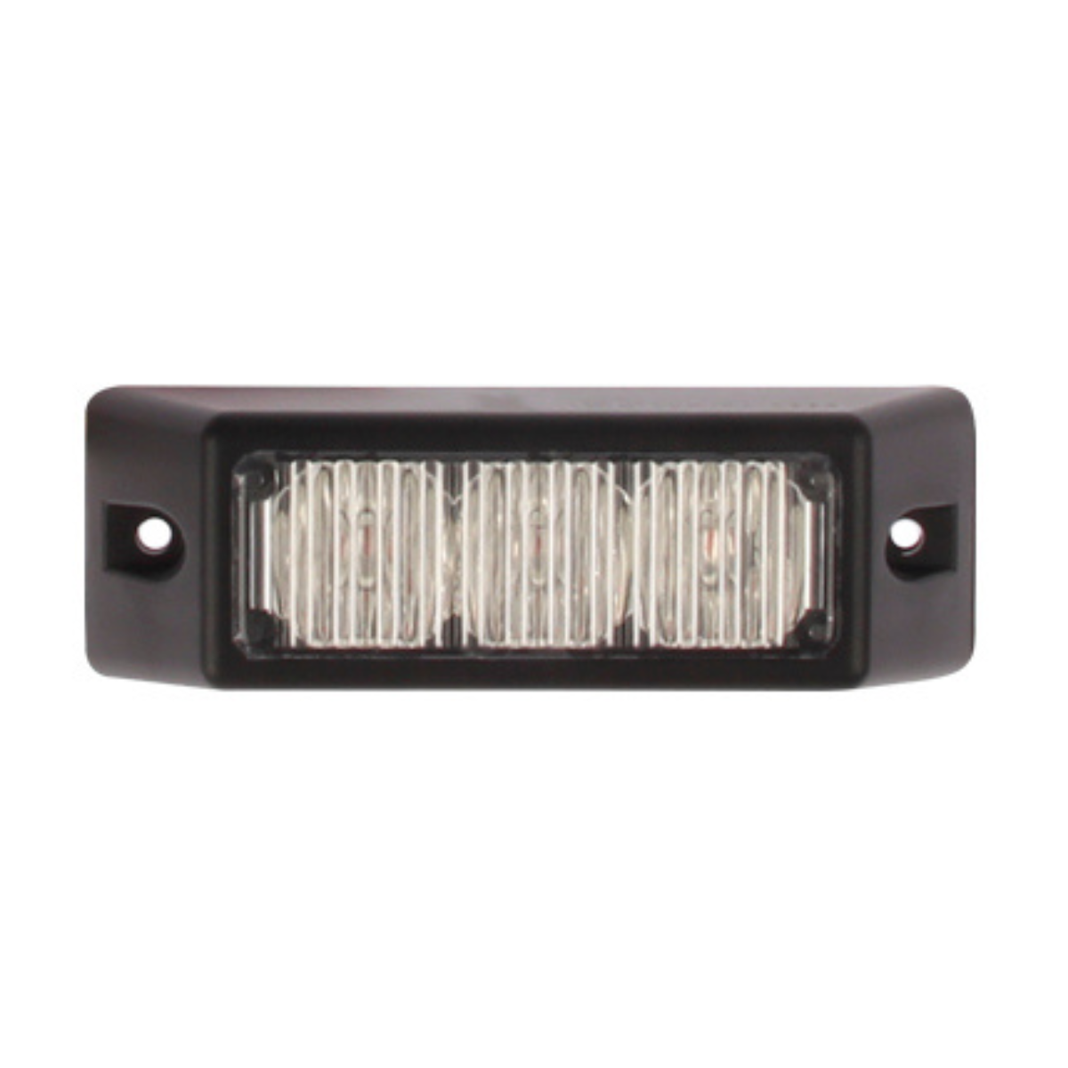 12-24V 3xLED signal light with 9 different flashing alternatives with memory function, can synchronize several flashing lights together, screws 85mm, IP67. E9, 100/33/25mm