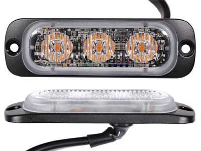 AXIXTECH 12-24V 3WLED auxiliary lamp, 0.48A @12VDC, screw distance: 77mm, IPX8, ECE R65, SAE J595 Class1, CA13 class B