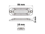 AXIXTECH 12-24V 3WLED auxiliary lamp, 0.48A @12VDC, screw distance: 77mm, IPX8, ECE R65, SAE J595 Class1, CA13 class B