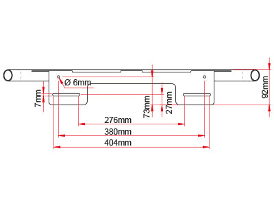 Number frame with tube for EU number plate, behind the license plate, aluminum, black