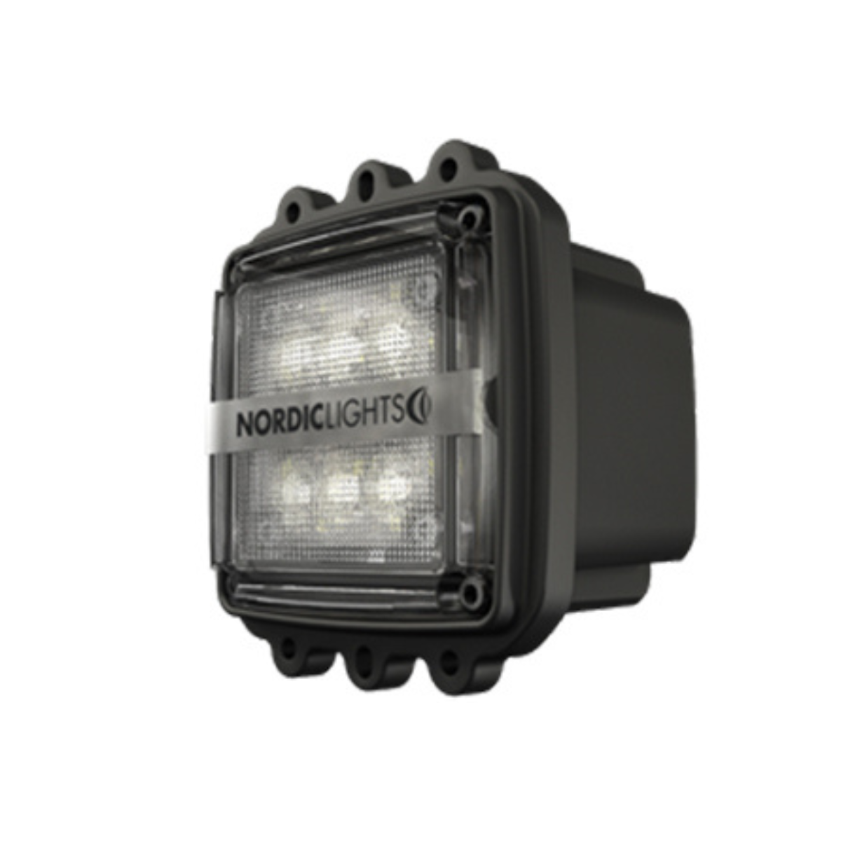 NORDIC LIGHTS – LED arbetsbelysning, 24 W / 1500 lm, IP68, CISPR25 klass 5, 100×100×77 mm