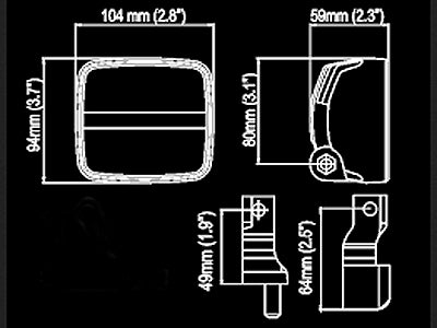 NORDIC 20W(1900Lm) LED lukturis, CISPR25, Class 5, IP68, melns, 104/127 mm