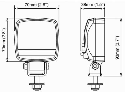 10W (500Lm) LED-arbetslampa, IP68, kallvitt ljus 5700K