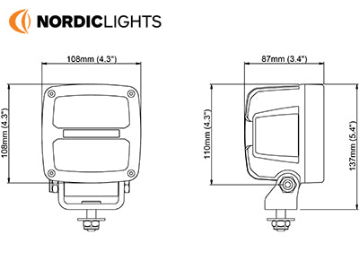 50W(4400Lm)LED darba lukturis, ADR approved, CISPR25 class 5, IP68, auksti balta gaisma 5000K