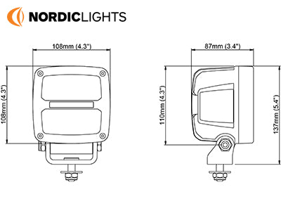 50W(4400Lm)LED darba lukturis, ADR approved, CISPR25 class 5, IP68, auksti balta gaisma 5000K