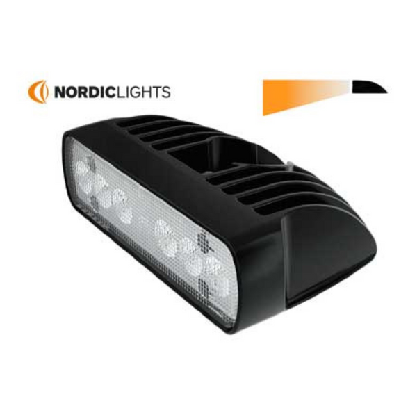NORDIC 28W(2700Lm) LED lukturis, IP68/IP6K9K, EMC CISPR 25 Class 5, melns, auksti balta gaisma 5000K, 156/48/118 mm