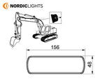 NORDIC 28W(2700Lm) LED lamp, IP68/IP6K9K, EMC CISPR 25 Class 5, black, cold white light 5000K, 156/48/118 mm